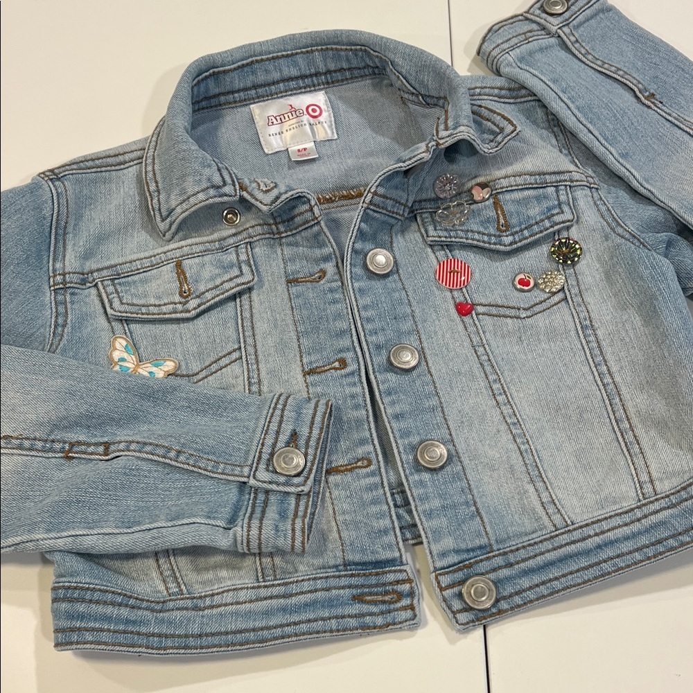 Annie - Light Blue Denim Jacket with‎ Fun Patches